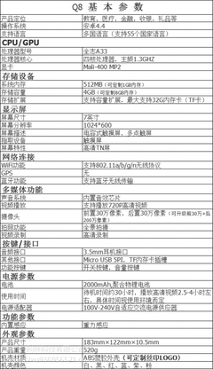 Q8四核平板電腦 全志A33高清屏，跨境電商兒童早教爆款新選擇